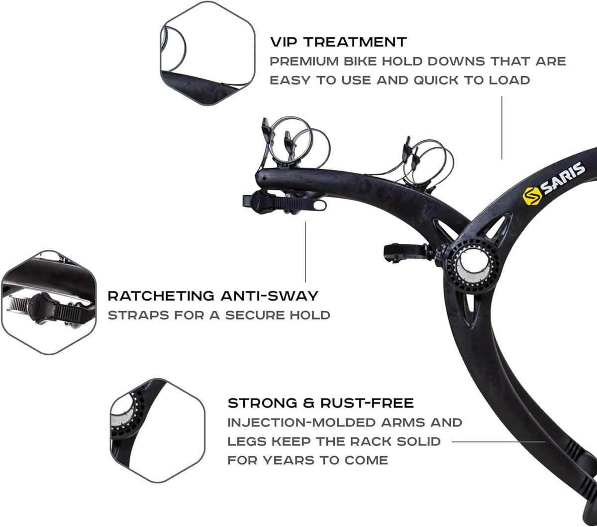 Saris Bones Trunk Rack: 2 Bike, Black