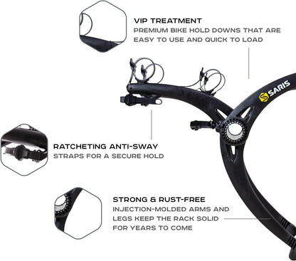 Saris Bones Trunk Rack: 2 Bike, Black