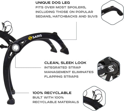 Saris Bones Trunk Rack: 2 Bike, Black